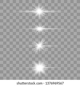 Optical lenses flash light effects. Vector illustration on a transparent background. Vector illustration eps 10.