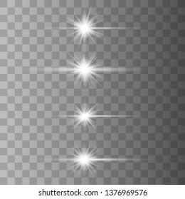 Optical lenses flash light effects. Vector illustration on a transparent background. Vector illustration eps 10.
