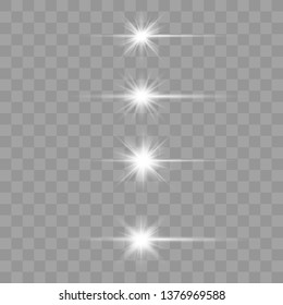 Optical lenses flash light effects. Vector illustration on a transparent background. Vector illustration eps 10.