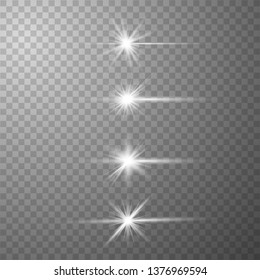 Optical lenses flash light effects. Vector illustration on a transparent background. Vector illustration eps 10.