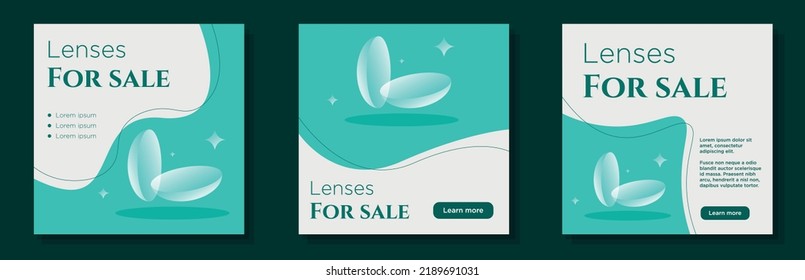 Optical Lenses Social Media Post Banner Stock Vector Royalty Free