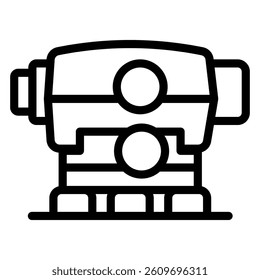 Optical leveler line icon, construction and optics concept. Vector graphics. Level measurement tool sign on white background, style mobile or design