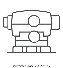 Optical leveler thin line icon, construction and optics concept. Vector graphics. Level measurement tool sign on white background, outline style icon for mobile or web design