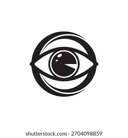Concepto de diseño de logotipo óptico sobre fondo blanco