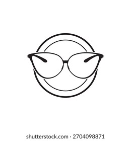 Concepto de diseño de logotipo óptico sobre fondo blanco