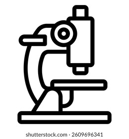 Optical microscope line icon, optical equipment concept. Vector graphics. Medical, laboratory magnification tool sign on white background, style mobile or design