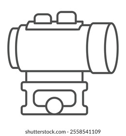 Optical monocular thin line icon, spying and optics concept. Vector graphics. Magnification, zoom tool sign on white background, outline style icon for mobile or web design