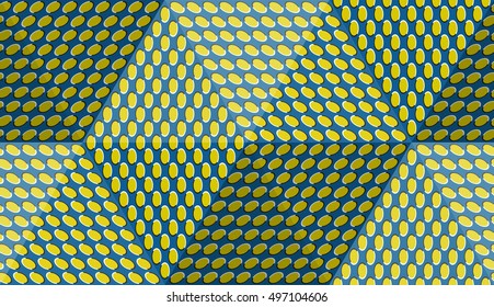 Optical motion illusion abstract background. Ellipse patterned seamless pattern in hexagonal pyramid form.