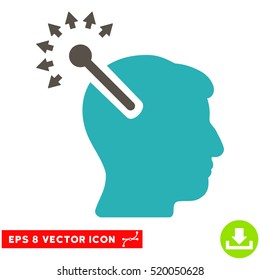 Optical Neural Interface EPS vector pictograph. Illustration style is flat iconic bicolor grey and cyan symbol on white background.