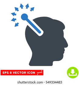 Optical Neural Interface EPS vector pictogram. Illustration style is flat iconic bicolor smooth blue symbol on white background.