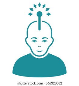 Optical Neural Interface vector icon. Flat soft blue symbol. Pictogram is isolated on a white background. Designed for web and software interfaces.