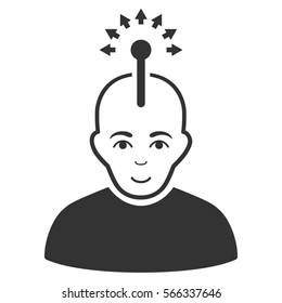 Optical Neural Interface vector icon. Flat gray symbol. Pictogram is isolated on a white background. Designed for web and software interfaces.