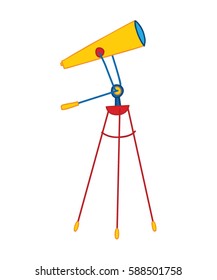 Optical observatory telescope. Vector illustration