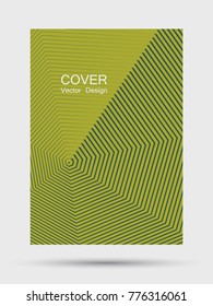 Optical party flyer design with green hipster digital pattern. Laconic annual report cover trendy background. Halftone texture optical rendering. Corporate report or party poster template.