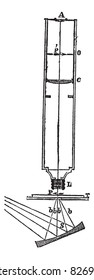 Optical path in a binocular microscope, vintage engraved illustration. Trousset encyclopedia (1886 - 1891).