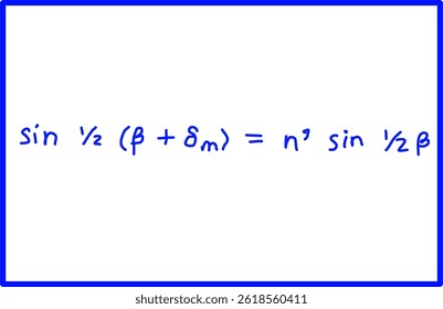 optical physics, formula for refraction of light by a prism