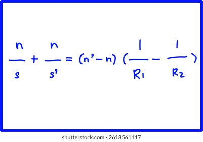 optical physics, physics formulas Image formation by thin lenses