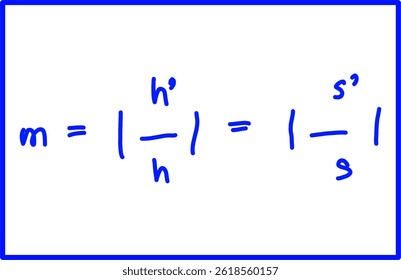 optical physics, image magnification formula