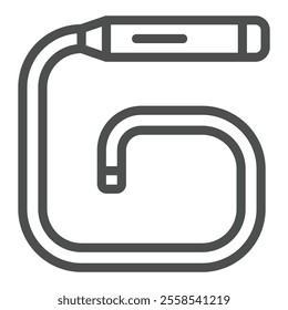 Optical probe line icon, optical equipment concept. Vector graphics. Medical probe cord tool sign on white background, outline style icon for mobile or web design