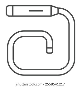 Optical probe thin line icon, optical equipment concept. Vector graphics. Medical probe cord tool sign on white background, outline style icon for mobile or web design