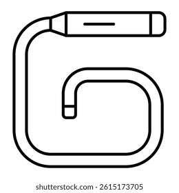 Optical probe thin line icon, optical equipment concept. Vector graphics. Medical probe cord tool sign on white background, style mobile or design