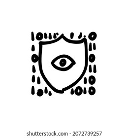 optical protection icon in vector. Logotype - Doodle