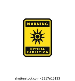 Optical radiation caution warning symbol design vector