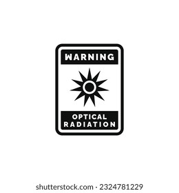 Vector de símbolo de advertencia de advertencia de radiación óptica