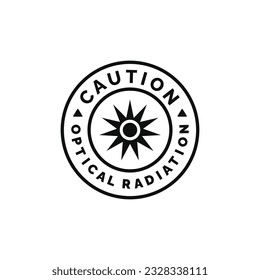 Optical radiation caution warning symbol design vector