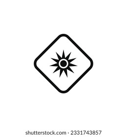 Optical radiation caution warning symbol design vector