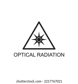optical radiation icon , warning icon