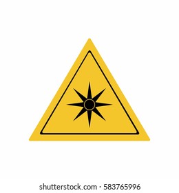 Optical radiation sign vector design isolated on white background