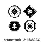 optical radiation warning sign icons simple black white vector design collections template sets
