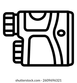 Optical range finder line icon, distance measurement and optics concept. Vector graphics. Rangefinder tool sign on white background, style mobile or design