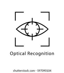 Optical Recognition Vector Line Icon 