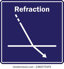 Optical Refraction Diagram Vector Image Illustration Isolated on White Background