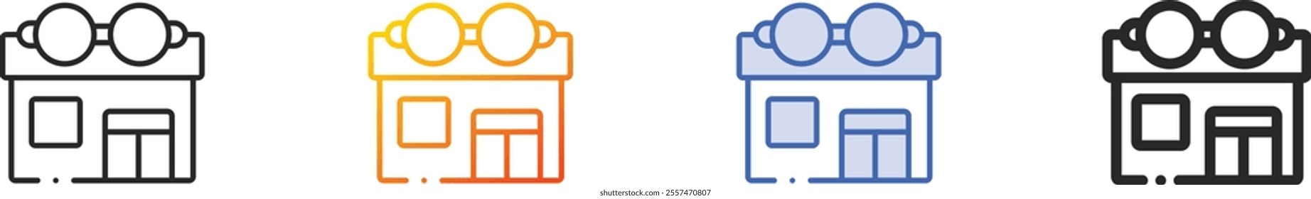 optical shop icon.Thin Linear, Gradient, Blue Stroke and bold Style Design Isolated On White Background