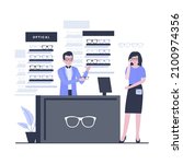 Optical shop illustration design concept. Illustration for websites, landing pages, mobile applications, posters and banners