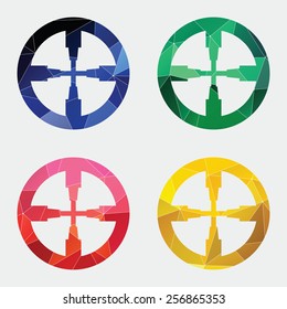 optical sight icon Abstract Triangle Geometrical background 