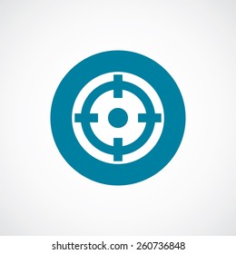 optical sight icon bold blue circle border, white background  