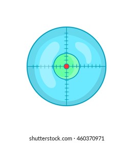 Optical sight icon in cartoon style on a white background