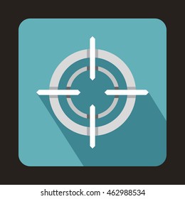Optical sight icon in flat style with long shadow