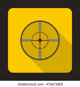 Optical sight icon in flat style with long shadow