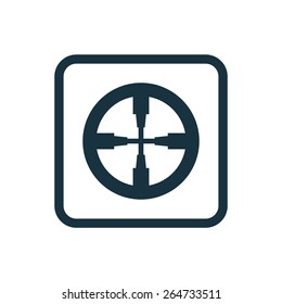 optical sight icon Rounded squares button, on white background 