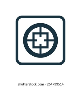 optical sight icon Rounded squares button, on white background 