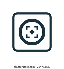 optical sight icon Rounded squares button, on white background 
