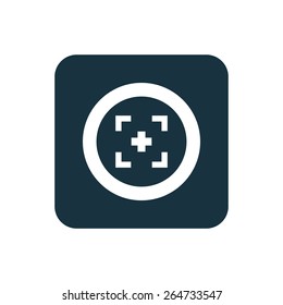 optical sight icon Rounded squares button, on white background 