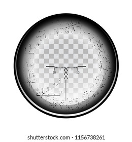 Optical sight on a transparent background.
