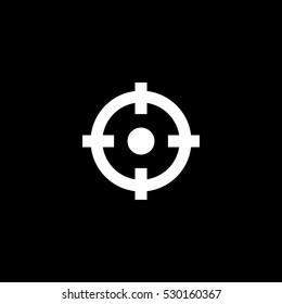 optical sight outline icon, isolated, white background