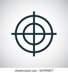 optical sight target outline, thin, flat, digital icon for web and mobile

